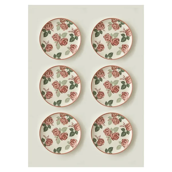 Bella Maison Rose 26 cm 6'lı Porselen Servis Tabağı