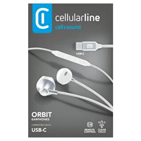 Cellular Line Orbit Type-C Capsule Beyaz Kulaklık