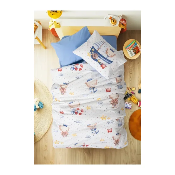 Cotton Box Bebek Nevresim Takımı Seaman Mavi