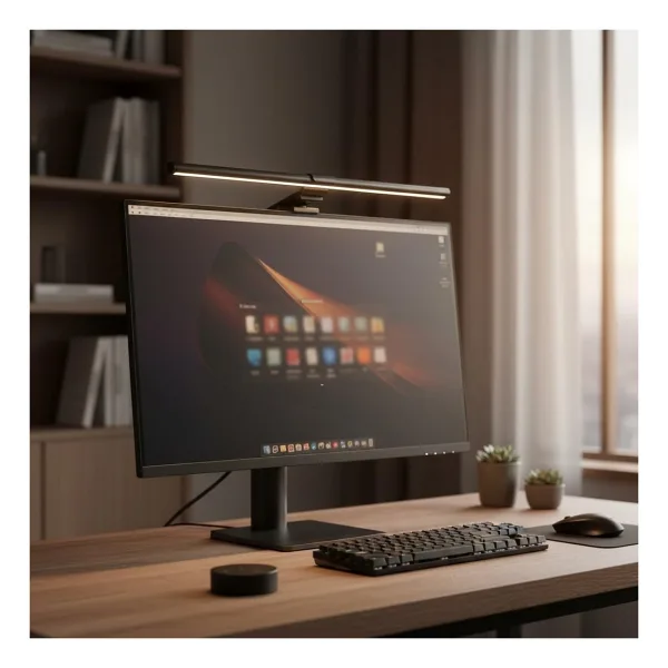 Coverzone 51cm LED Monitör Işık Çubuğu, Ayarlanabilir Renk Sıcaklığı ve Parlaklığı, Uzaktan Kumandalı, Dimmer Kontrollü, USB Kablolu Çalışır, Göz Yormayan, Alüminyum Alaşım, P3E-PLUS, Siyah