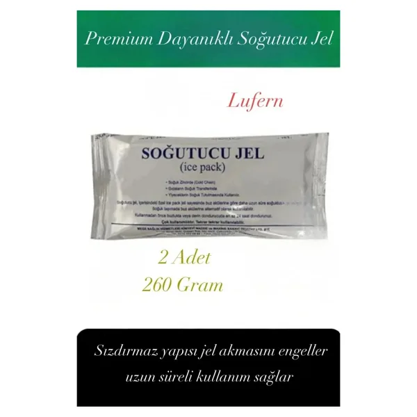 Dayanıklı Soğutucu Jel Poşet Buz Aküsü Malzeme Kamp Piknik Yolculuk Seyahat Yiyecek 260 gr 2 Adet