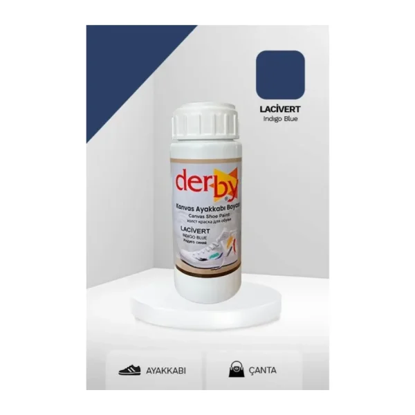 Derby Lacivert Kanvas - Bez Kumaş Ayakkabı Boyası 100 ml - Kartela Renkleri