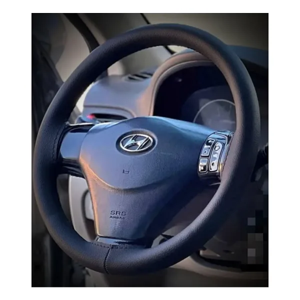 DİKİŞLİ DİREKSİYON KILIFI İTHAL SİYAH DERİ SİYAH DİKİŞLİ HYUNDAİ ERA İÇİN