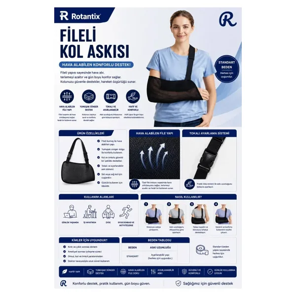 Fileli Kol Askısı Kol Askısı Kırık Çıkık Incinme