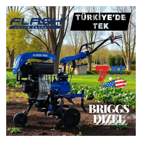 Flash 300 Briggs Stratton 7 Hp İpli Dizel Çapa Makinesi
