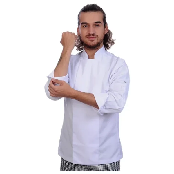 Formteks Unisex Aşçı Ceket Koltuk Altı Fileli Beyaz