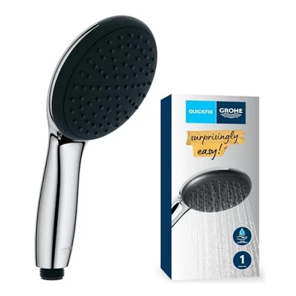 GROHE Vitalio Start 110 El Duşu, 1 Akışlı Yağmur Duşu, 110mm Yuvarlak Duş Başlığı, Kireç Önleyici Sistem, Krom, 27940001
