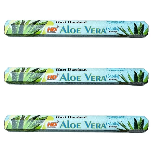 Hari Darshan Aloe Vera Çubuk Tütsü - Oda Ortam Kukusu - 20 Adetlik 3 Paket