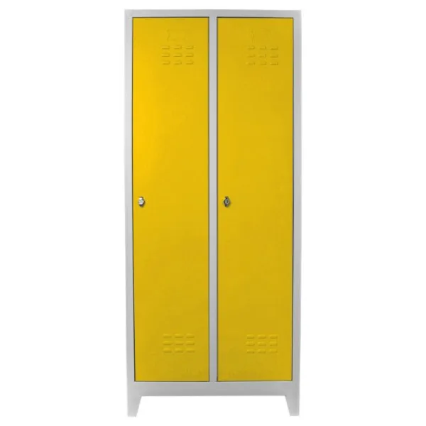 Jessan Ofis Standart 2'li Gri-Sarı Soyunma Dolabı