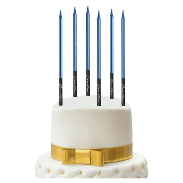 Kalem Model Mavi Mum 15 cm 6 lı