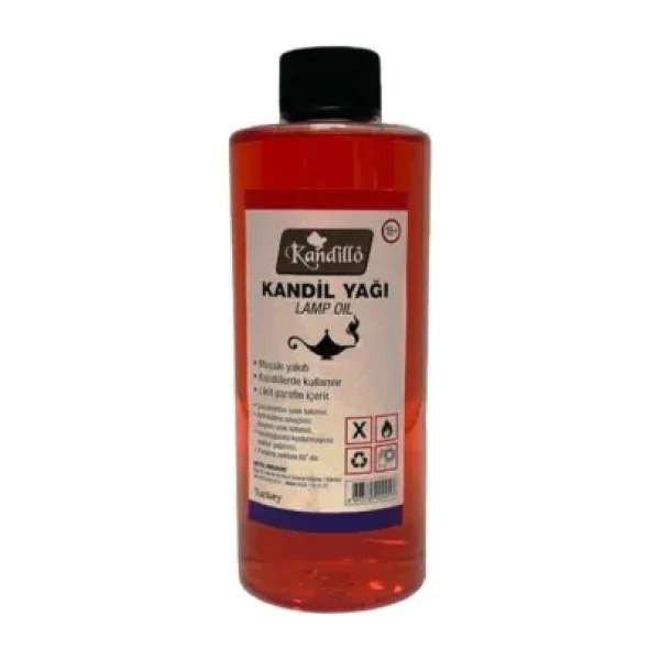 Kandillo Kırmızı Kandil Yağı Kokusuz Dumansız Iç Mekan Gaz Lambası Yakıtı 250 ml