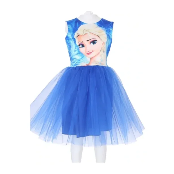 Kız Çocuk Mavi Elsa Tütü Elbise