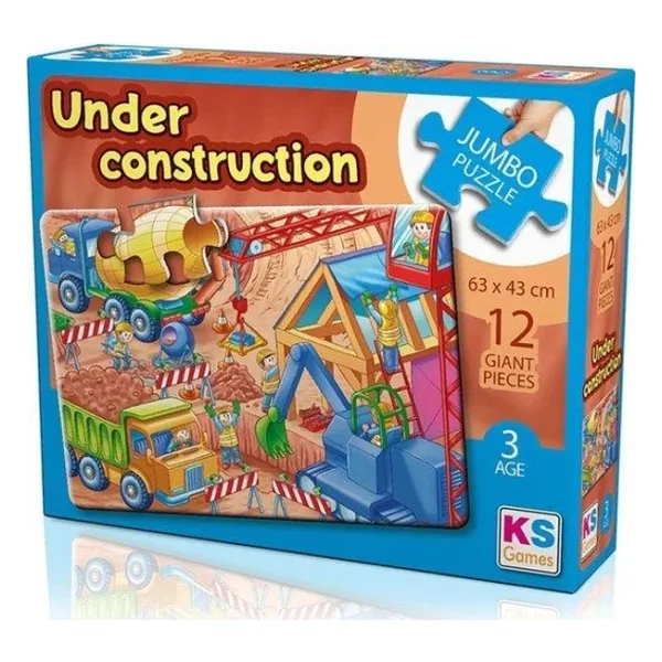 KS Games Under Construction Jumbo 12 Parça Puzzle