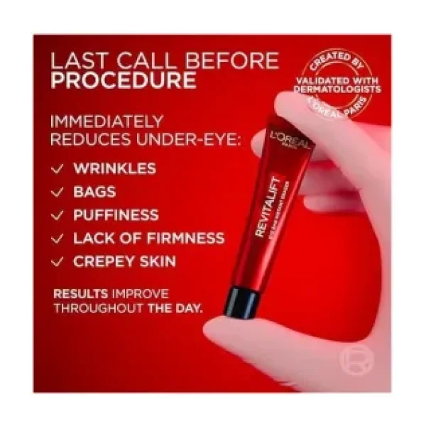 L'oreal Parıs Revitalift Lazer Eyebag Instant Eraser Göz Altı Torba Görünümüne Karşı Etkili Göz Kremi 15ML - standart