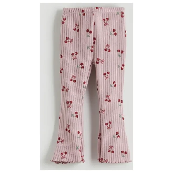 LCW baby Lila Beli Lastikli Kız Bebek Tayt Pantolon