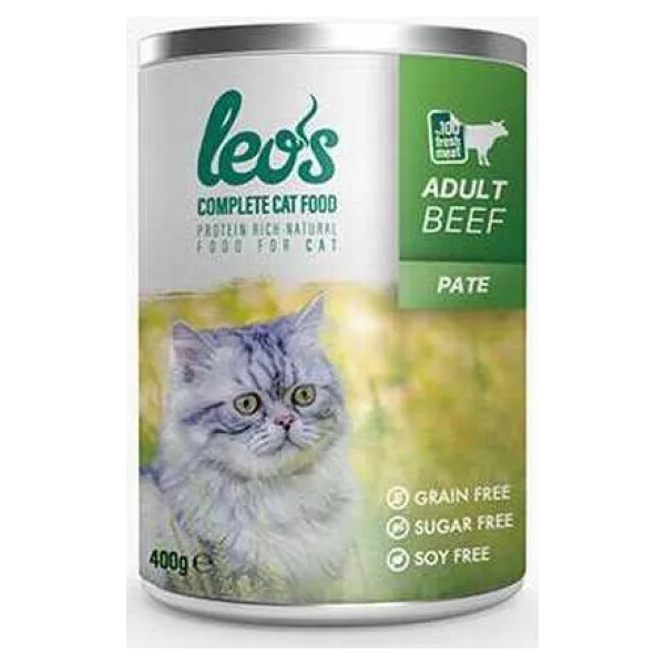 Leo's Ezme Sığır Etli 400 gr 24'lü Yetişkin Konserve Kedi Maması