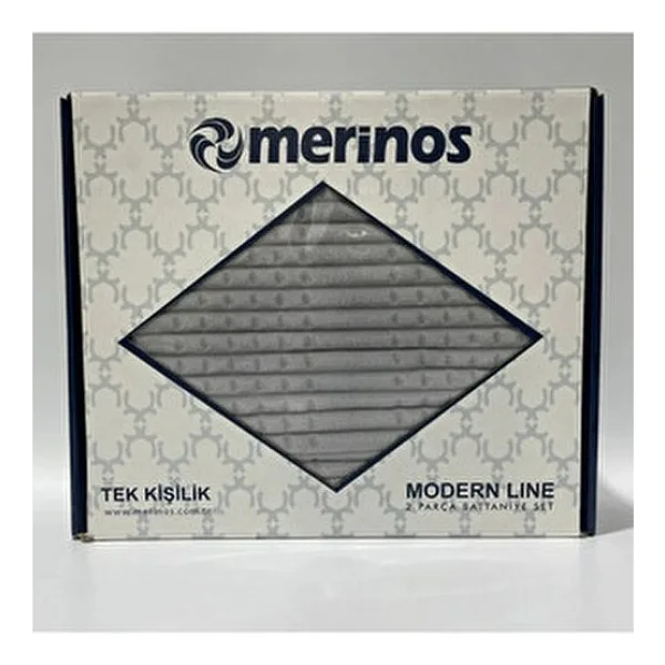 Merinos Modern Line Tek Kişilik 2 Parça Battaniye Seti - Gri