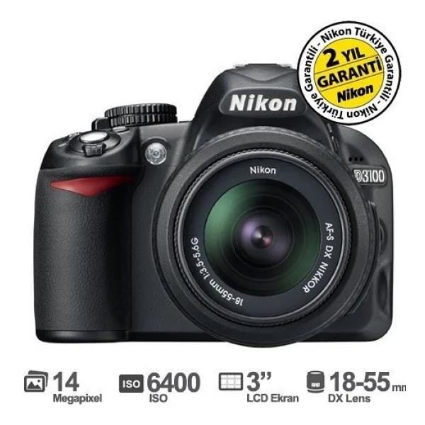 Nikon D3100 + 18-55mm Lens DSLR Fotoğraf Makinesi