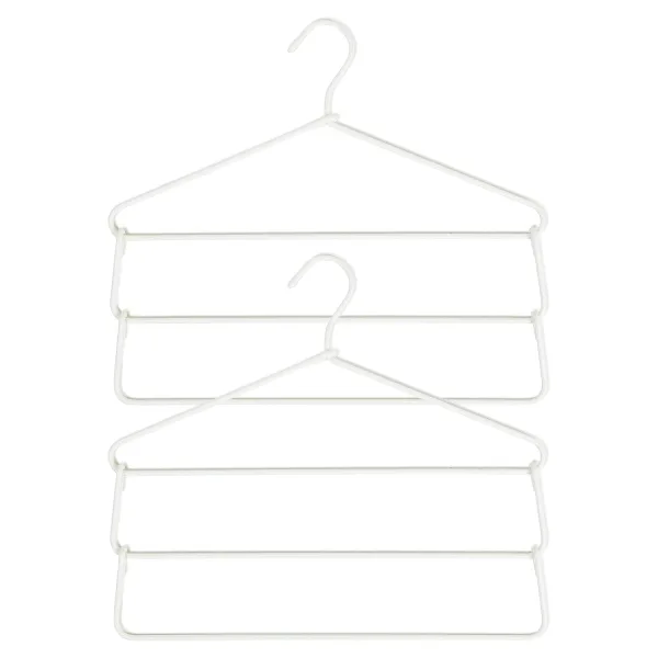 Ocean Home Textile 2'li 3 Katlı Ekru Renk Kumaş Kaplı Metal Giysi Askısı 42 x 41 x 0.5 cm