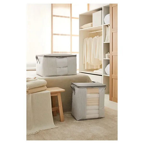 Ocean Home Textile 2Li Pvc Pencereli Stuff & Things Gri Cizgili Hurc Set