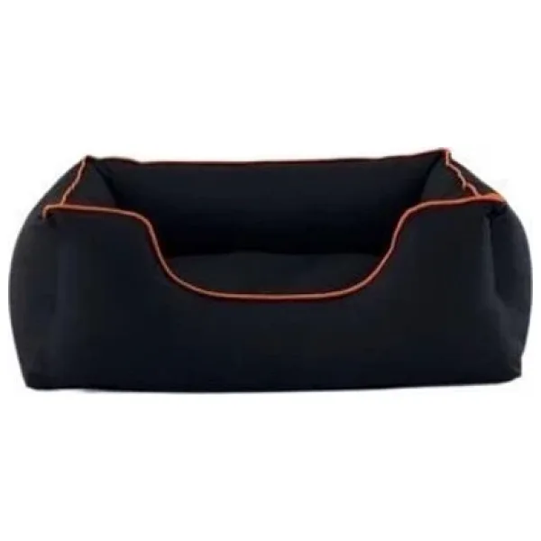 Pet Comfort Alpha Köpek Yatağı Siyah w Turuncu Biye M 80x65cm