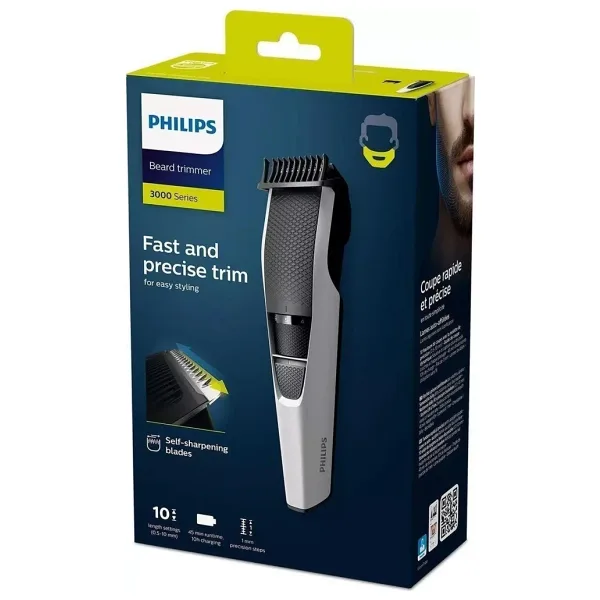 Philips Beard Trimmer 3000Series Kendiliğinden Bilenen Bıçalar ile Hızlı ve Hassas Kullanım Traş Makinesi