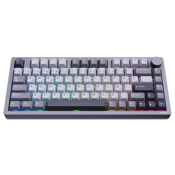 Philips Evnia SPK8618 Gri RGB %75 TKL Kablolu/Kablosuz Mekanik Oyuncu Klavyesi