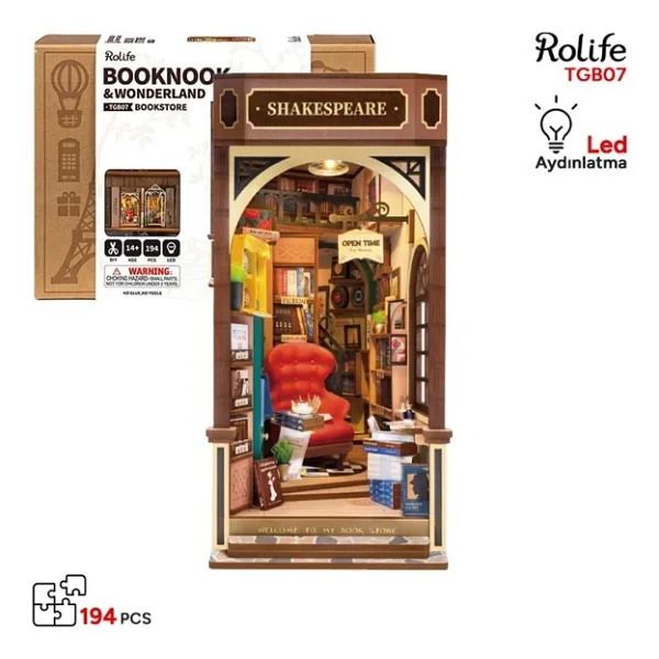 Rolife TGB07 Bookstore Kitap Köşesi Minyatür Maket