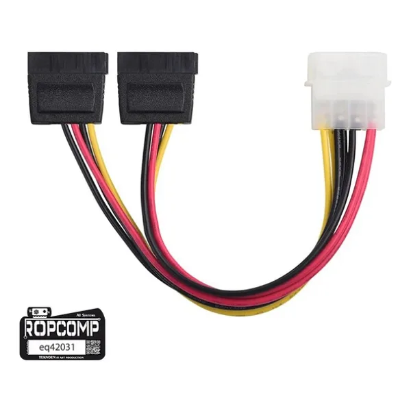 Ropcomp 4-pin Molex Erkek - 15-pin Sata Güç Dönüştürücü Ve Çoklayıcı Kablo