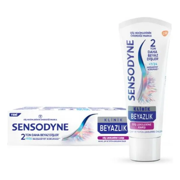 Sensodyne Klinik Beyazlık Diş Lekelerine Karşı 75 ml Florürlü Diş Macunu