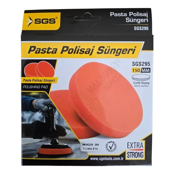 Sgs Cırtlı Polisaj Süngeri - 150 Mm. - 1 Adet - Kırmızı