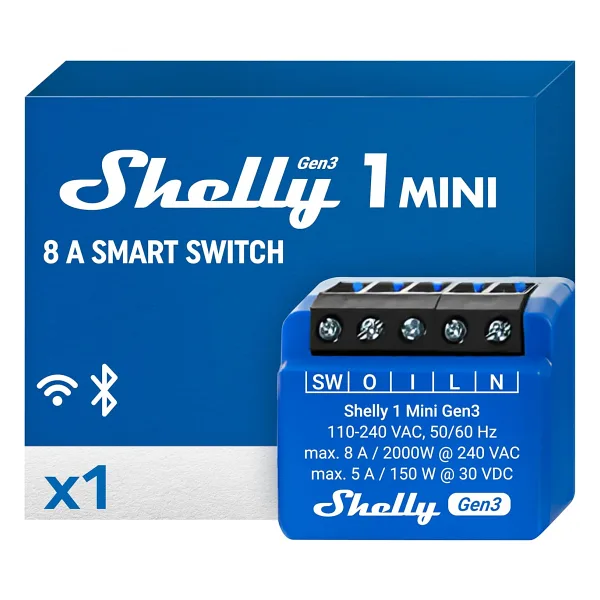 Shelly 1 Mini Gen3 Wi-Fi Akıllı Röle