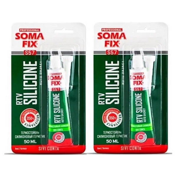 Somafix 2 Adet Somafix 50 ml Tüp Kırmızı Rtv Silikon Sıvı Conta 350 oc
