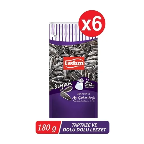 Tadım Siyah Ay Çekirdeği Bol Tuzlu 180gr 6'lı Paket