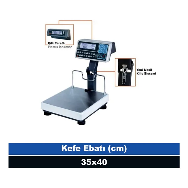 Tem Meb 150 kg 20 gr Hesaplamalı Katlanır Boyun Terazi (Onaylı)