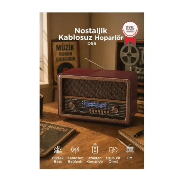 Torima D56 Kahverengi Nostaljik Radyo