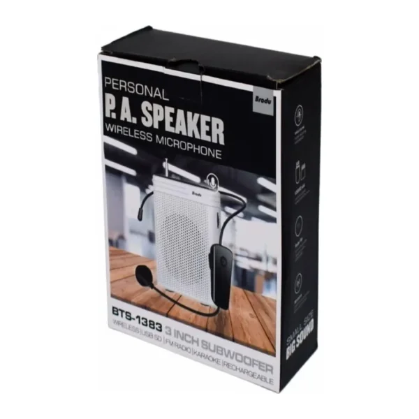 ULTRATEKNO Kablosuz Mikrofonlu Rehber Amfisi 3" Subwoofer Hoparlör Bluetooth Fm Usb Tf Kart Destekli Hoparlör