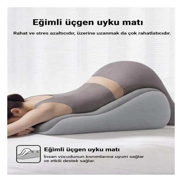 VISCORA Üçgen Pozisyon Yastığı İlişki ve Dinlenme Pozisyon Desteği 3D Ergonomik Visco 23x50x40