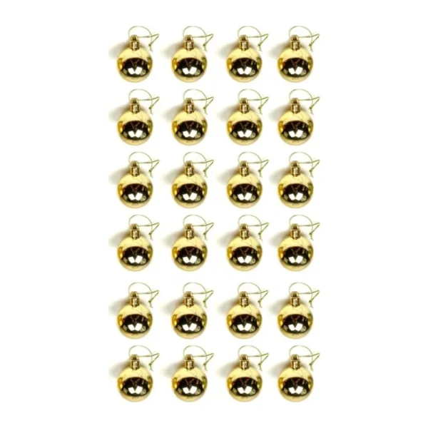 Waldern Yılbaşı Çam Ağacı Süsü Gold 4 Cm 24lü Cici Top
