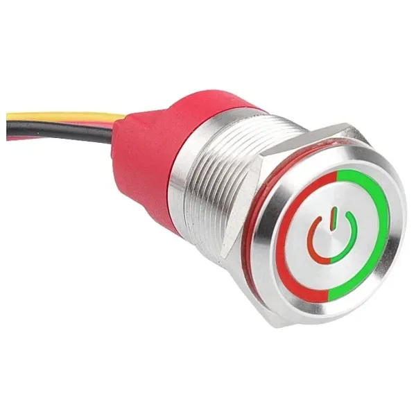 WD19T-P2-EC 19mm Dokunmatik Touch Metal Buton - Çift Renk