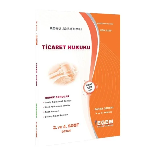 2. Sınıf Ticaret Hukuku (Bahar Dönemi) Konu Anlatımlı Soru Bankası / 9786054739356