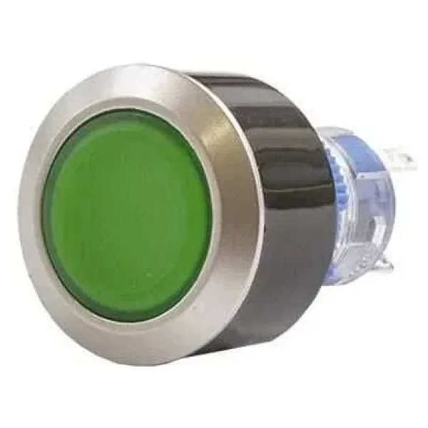 22mm 24V Yeşil Yaylı Buton CD-AWY-11D/24V/G
