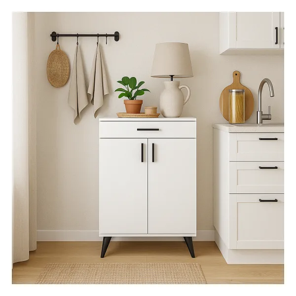 Adore Mobilya Retro Çok Amaçlı Dolap-Beyaz 69x103x34 cm