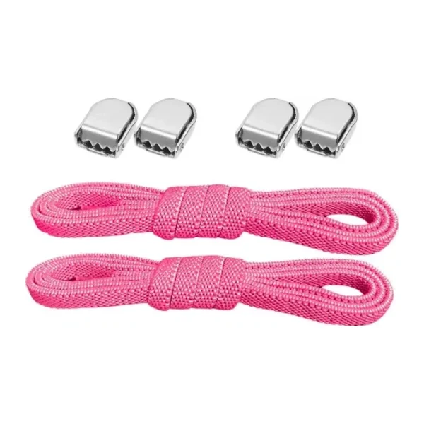 hapshoe Akıllı Kilitli Ayarlanabilir 1 Çift Fuşya Pembe 6 MM Lastik Pratik Bağcık