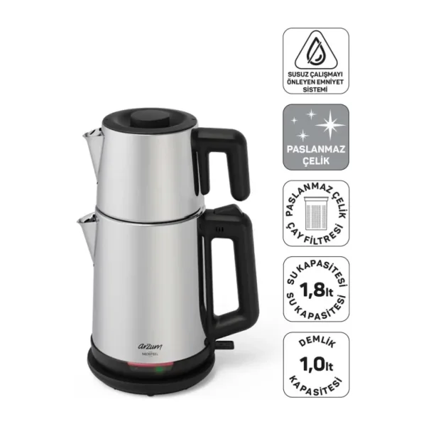 Arzum Neosteel AR3158 1800 W Çelik Çay Makinesi