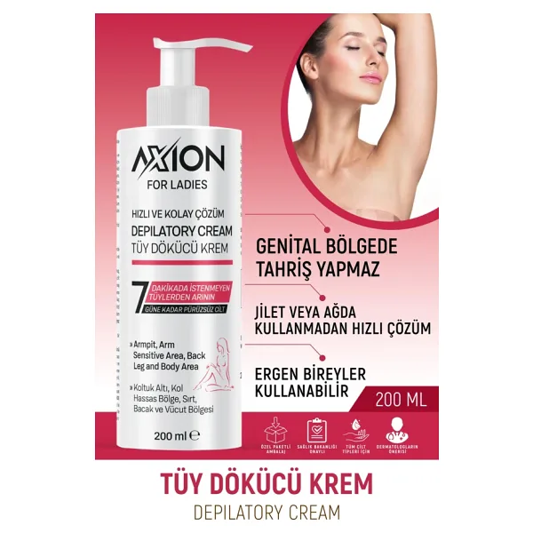 AXION Pratik Tüy Dökücü Ve Azaltıcı 200 ml - Kadın SPATULA GEREKTİRMEZ