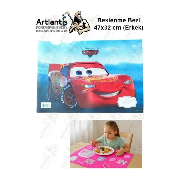 Beslenme Bezi Erkek Modeli Yıkanabilir 32x47 cm 1 Adet Beslenme Örtüsü Okul Öncesi Kreş Anasınıfı İlkokul İçin İdeal