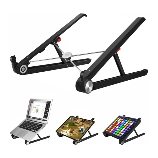 Bix Saıjı X1 Laptop Sehpası, Katlanabilir, Tablet Sehpası, Alüminyum Alaşım, Online Sınıf Çalışması, Duruşu İyileştirme, Isı Dağılımı MacBook, iPad Ve 10-15,6 İnç Olan Tüm Cihazlar İle Uyumlu. Siyah