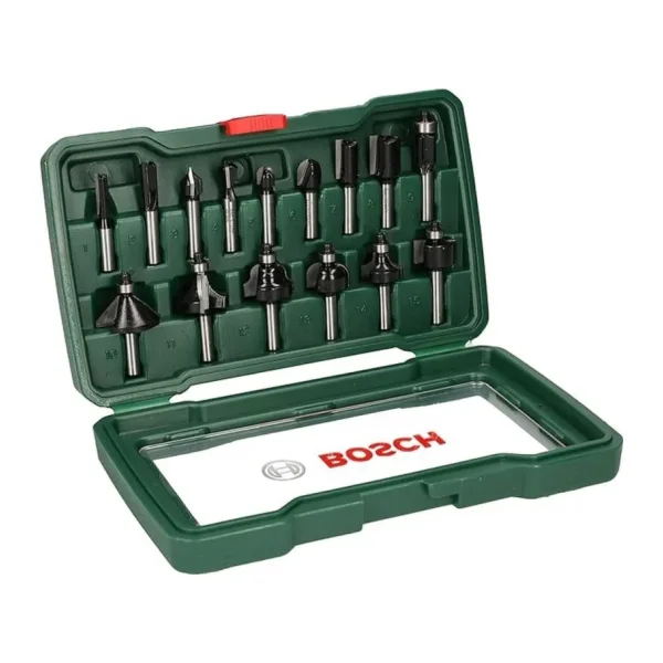 Bosch Professional Accessories 15 parça Freze Seti (Ahşap, frezeler için 8 mm şaftlı aksesuar)