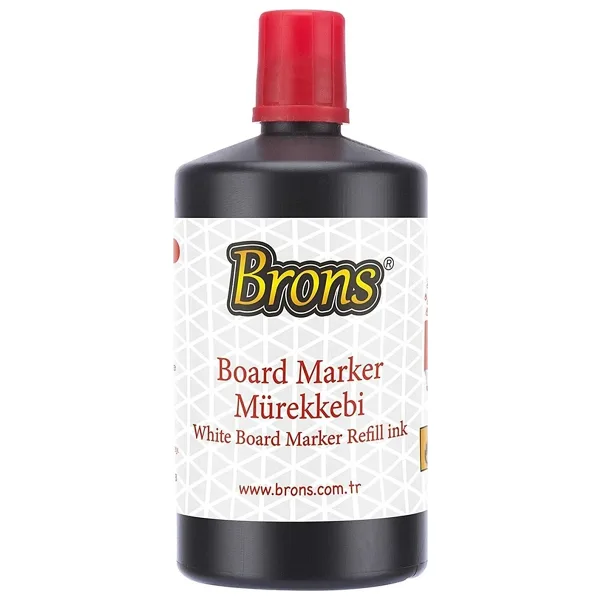 Brons BR-9152 250 CC Kırmızı Tahta Kalemi Mürekkebi 4'lü